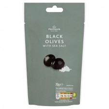 Morrisons Pitted Black Olives With Sea Salt 70g