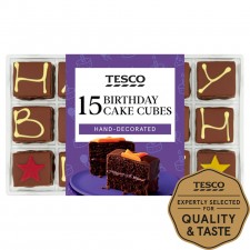 Tesco Birthday Cake Chocolate Cubes 15 Pack