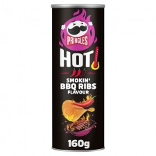 Pringles Hot Smoky BBQ Ribs Sharing Crisps 160g