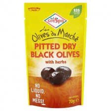 Crespo Dry Black Olives with Herbs 70g