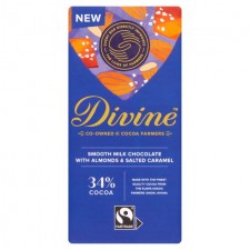 Divine Milk Chocolate with Almond and Salted Caramel 90g