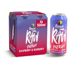 Rubicon Raw Energy Raspberry and Blueberry 4 x 500ml