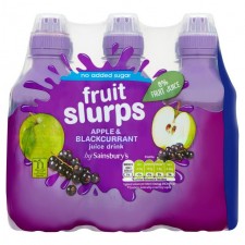 Sainsburys No Added Sugar Fruit Slurps Apple and Blackcurrant Juice Drink 6 x 250ml