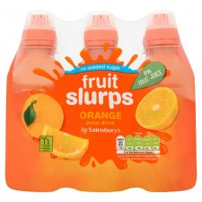 Sainsburys No Added Sugar Fruit Slurps Orange Juice Drink 6 x 250ml