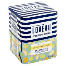 Loveau Sparkling Water Infused With Yuzu Lemon and Lime Unsweetened 4x330ml