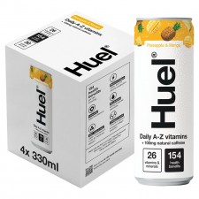Huel Daily A-Z Pineapple and Mango Sparkling Multivitamin Energy Drink 4 x 330ml