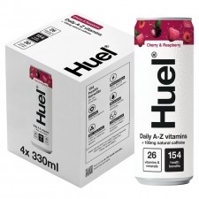 Huel Daily A-Z Cherry and Raspberry Sparkling Multivitamin Energy Drink 4 x 330ml