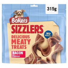 Bakers Sizzlers Dog Treats Bacon 315g
