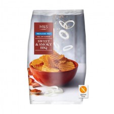 Marks and Spencer Reduced Fat Sweet and Smoky BBQ Crinkle Crisps 150g