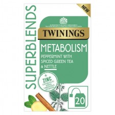Twinings Superblends Metabolism Peppermint with Spiced Green Tea and Nettle Tea Bags 20 per pack