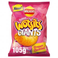 Walkers Wotsits Giants Prawn Cocktail Snacks 105g