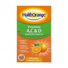 Haliborange Whole Family Vitamin A, C and D Orange Chewable Tablets 120 per pack