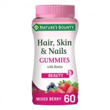 Natures Bounty Mixed Berry Hair Skin and Nails with Biotin Gummies 60 per pack