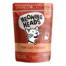 Meowing Heads Top Cat Turkey Wet Cat Food Pouch 100g