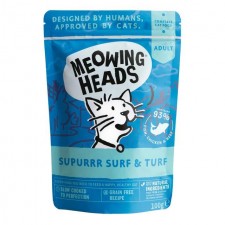 Meowing Heads Supurrr Surf and Turf Wet Cat Food Pouch 100g