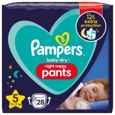 Pampers Baby Dry Night Nappies Pants Size 5 with 28 Nappies