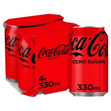 Coca Cola Zero Sugar 4 x 330ml Cans