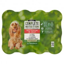 Sainsburys Complete Nutrition Adult Dog Food Meat Selection in Jelly 12 x 400g