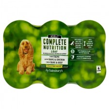 Sainsburys Complete Nutrition Adult Dog Food Loaf with Tripe Selection 6 x 400g