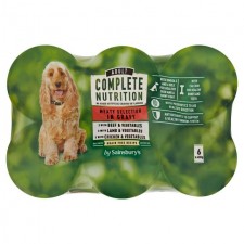 Sainsburys Complete Nutrition Adult Dog Food Meat Selection in Gravy 6 x 400g