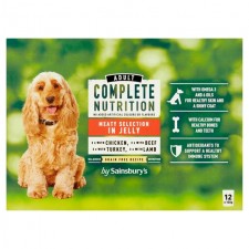 Sainsburys Complete Nutrition Adult Dog Food Meat Selection in Jelly 12 x 100g