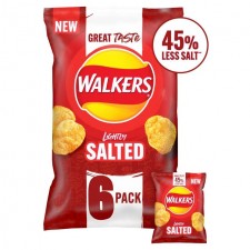 Walkers Less Salt Lightly Salted Multipack Crisps 6 pack