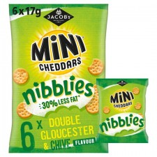 Jacobs Mini Cheddar Nibblies Double Gloucester and Chive 6 Pack