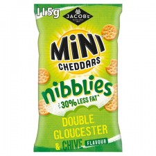 Jacobs Mini Cheddar Nibblies Double Gloucester and Chive 115g
