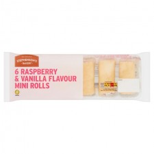 Morrisons Savers Raspberry and Vanilla Flavour Mini Rolls 6 per pack