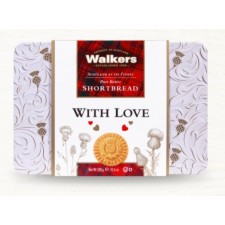 Walkers With Love Thistle Shortbread Tin with 18 Shortbread Rounds Case of 6x300g