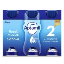 Aptamil Stage 2 Follow On Baby Milk Formula Liquid 6-12 Months Multipack 6x200ml