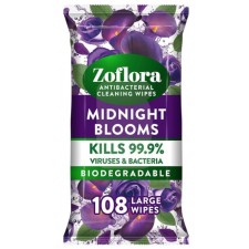 Zoflora Antibacterial Wipes Midnight Blooms 108 Pack