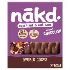 Nakd Fruit Nut Bar Double Cocoa Chocolish 3 pack