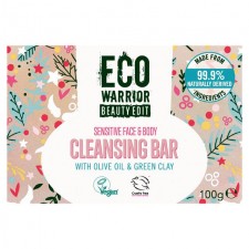 Eco Warrior Sensitive Facial Bar Cleansing Bar with Olive Oil and Green Clay 100g