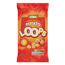 Asda Ready Salted Potato Loops Multipack Crisps 6x24g