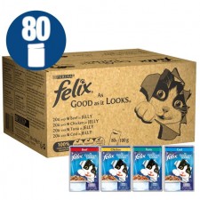 Felix As Good As It Looks Cat Food Meat and Fish 80 x 100g