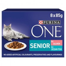 Purina One Senior Cat Food Salmon and Ocean Fish 8 x 85g