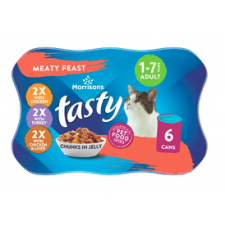 Morrisons Tasty Cat Food Meaty Feast In Jelly 6 x 400g
