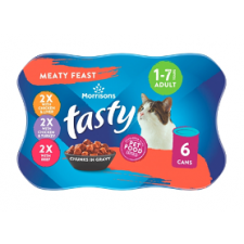 Morrisons Tasty Cat Food Meaty Feast In Gravy 6 x 400g