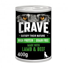 Crave Natural Grain Free Adult Dog Food Tin Lamb and Beef in Loaf 400g