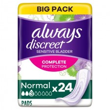 Always Discreet Incontinence Pads Size 3 Normal 24 per pack