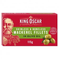 King Oscar Skinless and Boneless Mackerel Olive Oil 115g