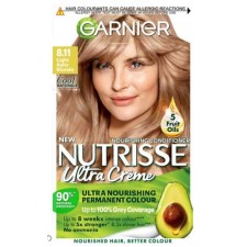 Garnier Nutrisse Creme Blonde Hair Dye Permanent 8.11 Light Ashy Blonde