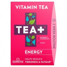 TEA+ Energy Infused Tea Raspberry and Pomegranate 14 per pack