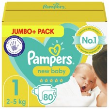 Pampers New Baby Nappie, Size 1 Jumbo Pack 80 per pack