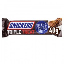 Snickers Triple Treat Fruit Nut and Chocolate Bar 40g