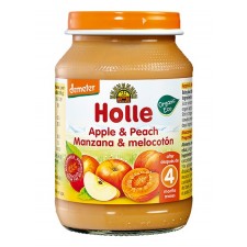 Holle Organic 4 Months Apple and Peach Jars 6 x 190g Pack