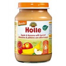 Holle Organic 6 Months Apple Banana with Apricot Jars 6 x 190g Pack