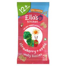 Ellas Kitchen Strawberry and Apple Oaty Biccies 12+ Months 5 x 20g