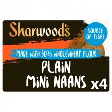 Sharwoods 50% Wholewheat Flour Mini Naan Bread 4 Pack